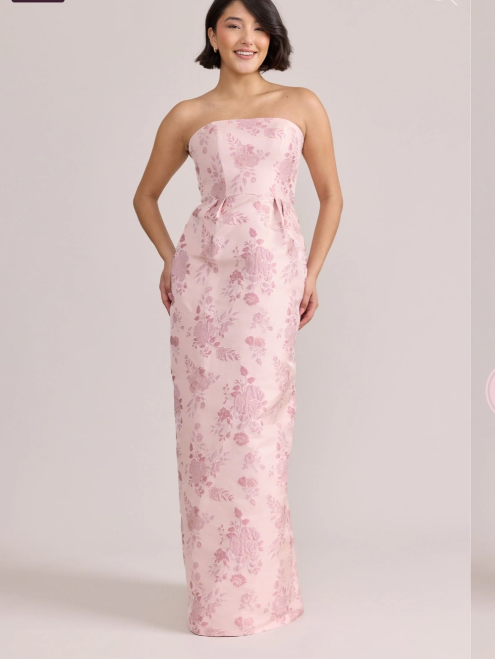 Adrienne Jacquard Strapless Dress - Size 10
